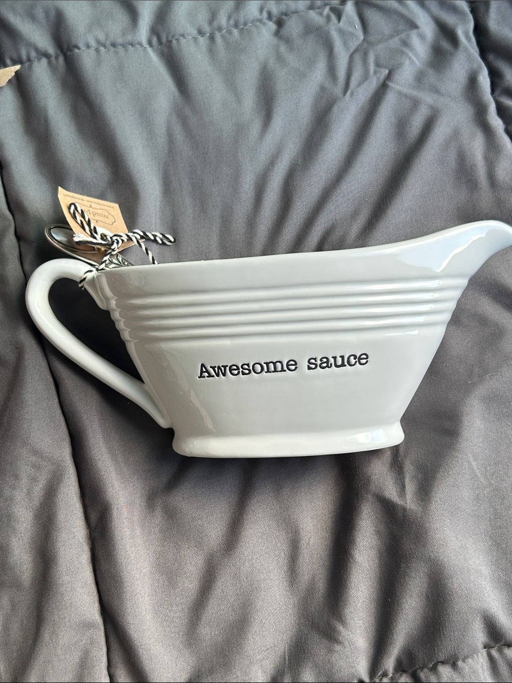 Mud Pie “Awesome Sauce” Gravy Boat and Serving Spoon